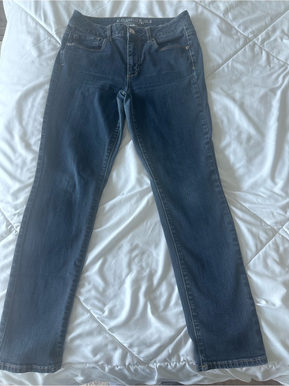 American Eagle Hi-Rise Skinny Jeans Size 8 Short Dark Wash Stretch